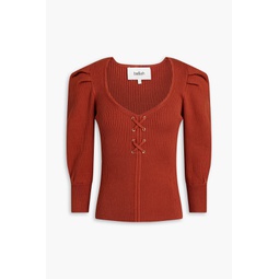 Boby lace-up ribbed EcoVero-blend sweater