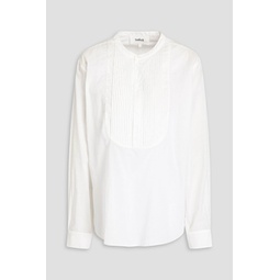 Pintucked cotton blouse