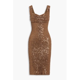 Sequined stretch-tulle dress