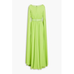 Belted gathered georgette gown