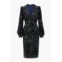 Sequined velvet dress