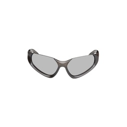 Gray Exaggerated Sport Goggle Sunglasses 231342M134069