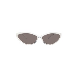 Gray 90s Oval Sunglasses 241342F005006