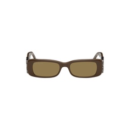 Brown Dynasty Rectangle Sunglasses 241342F005033