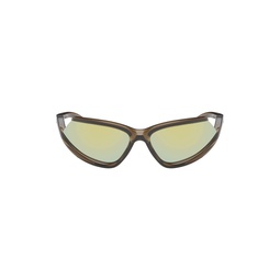 Brown Extreme Mirror Geometrical Sunglasses 241342F005004