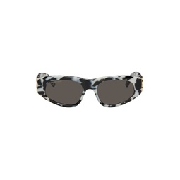 Black   White Dynasty D Frame Sunglasses 241342F005061