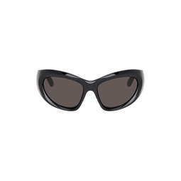 Black Wrap D Frame Sunglasses 241342F005053