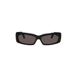 Black Oversize Rectangle Sunglasses 241342M134064