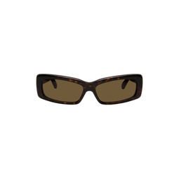 Tortoiseshell Oversize Rectangle Sunglasses 241342M134063