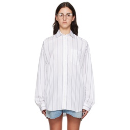 White Striped Shirt 232342F109000