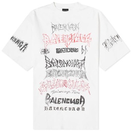 Balenciaga Metal Logo T-Shirt White, Black & Red