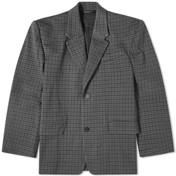 Balenciaga Houndstooth Oversized Tailored Jacket Grey