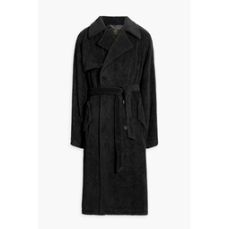 Oversized cotton-terry trench coat