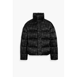 Oversized logo-print quilted shell down jacket