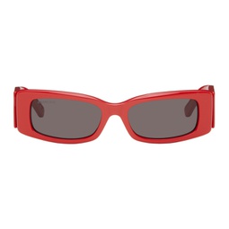 Red Everyday Rectangular Sunglasses 241342F005029