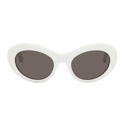 White Cat-Eye Sunglasses 241342F005021