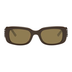 Brown Rectangular Sunglasses 241342M134077