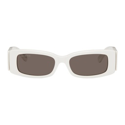White Rectangular Sunglasses 232342F005025