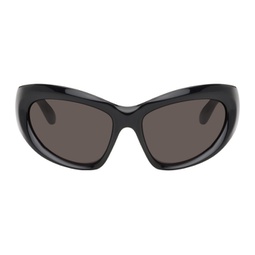 Black Wrap D-Frame Sunglasses 231342M134014