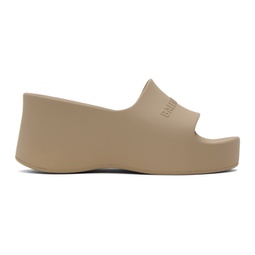 Taupe Chunky Wedge Sandals 231342F124013