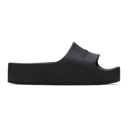 Black Chunky Slide Sandals 222342F124004