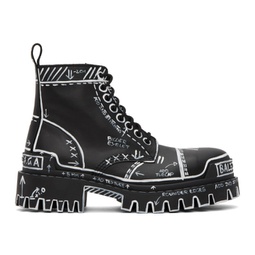 Black Strike Lace-Up Boots 231342M255000