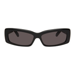 Black Oversize Rectangle Sunglasses 232342M134097