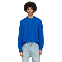 Blue Embroidered Sweater 241938M201000