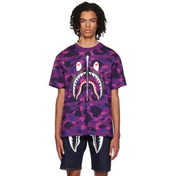 Purple Camo Shark T Shirt 221546M213008