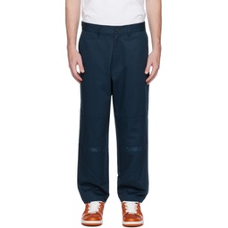 Navy Loose Fit Trousers 231546M191004
