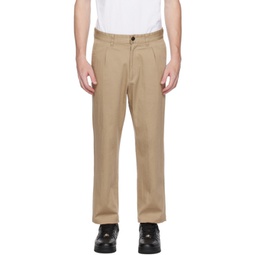 Tan One Point Trousers 231546M191003