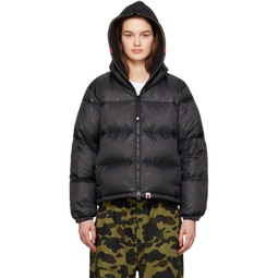 Black Quilted Down Jacket 232546F061006