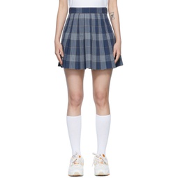 Navy Polyester Mini Skirt 222546F090000