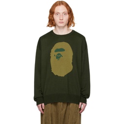 Green Ape Head Sweater 232546M201004