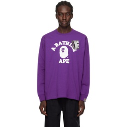 Purple Mad Face College Long Sleeve T-Shirt 232546M213009