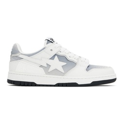 White & Gray Sk8 Sta #4 Sneakers 232546M237037