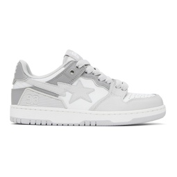 White & Gray Sk8 Sta #5 Sneakers 232546M237033
