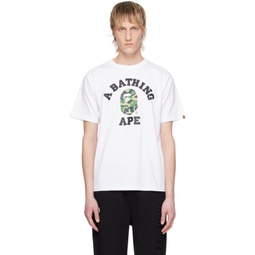 White ABC Camo College T-Shirt 241546M213216