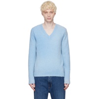 Blue Brushed Sweater 232313M206001