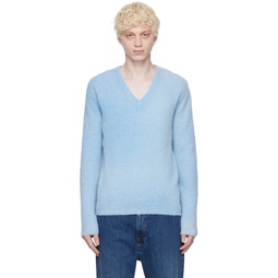 Blue Brushed Sweater 232313M206001
