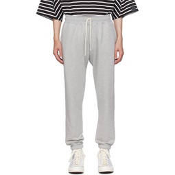 Gray Drawstring Lounge Pants 222059M190001