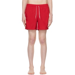 Red Drawstring Swim Shorts 231059M208008