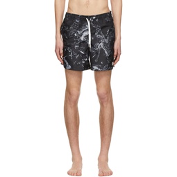 SSENSE Exclusive Black Recycled Polyester Swim Shorts 221059M208003