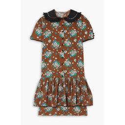 Clarice ruffled floral-print cotton-poplin dress
