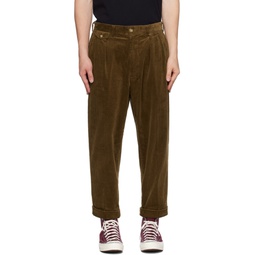 Brown Pleated Trousers 232398M191006