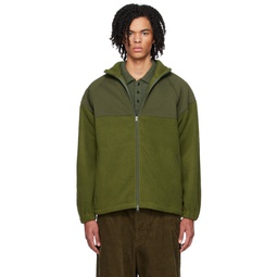 Green Zip Sweater 232398M202002