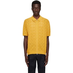 Yellow Mesh Polo 241398M212016