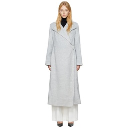 Gray Double Long Coat 222726F059000