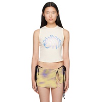 Off White Printed Tank Top 232557F111003