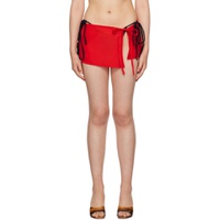 Red Sarong Miniskirt 232557F090001
